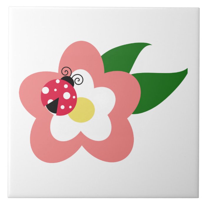 Ladybug on a flower clipart tiles