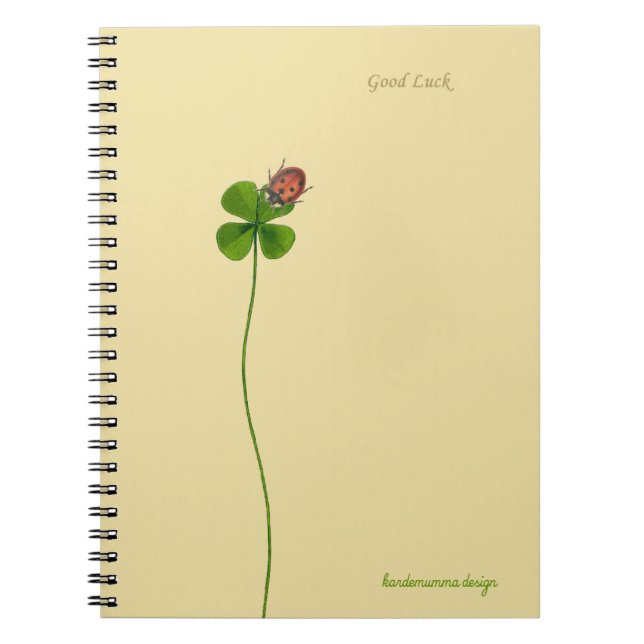 Ladybug on a four leaf clover - Good luck Notebook (Front)