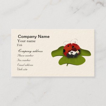 Ladybug On A Green Leaf Business Card by Ixodoi_Art at Zazzle