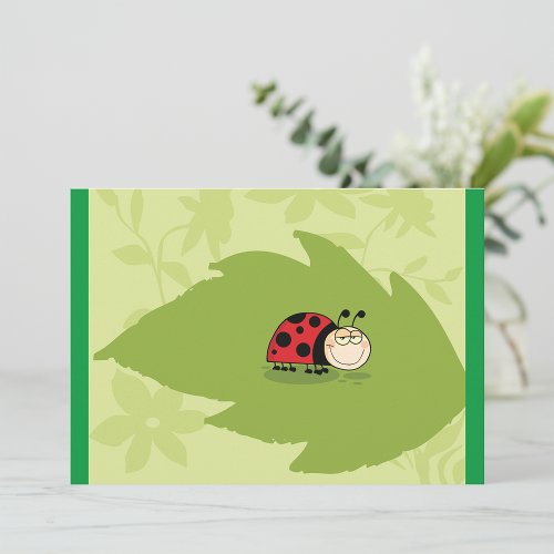 Ladybug On A Leaf Invitations