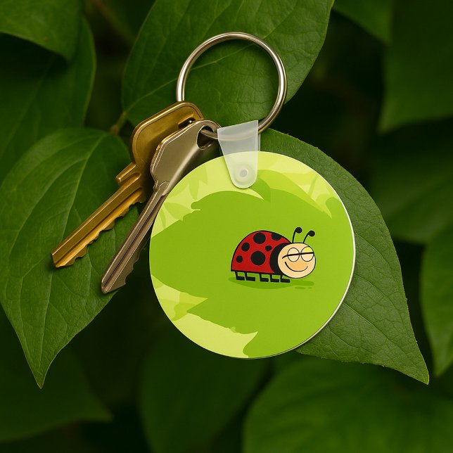 Ladybug On A Leaf Keychain (Creator Uploaded)