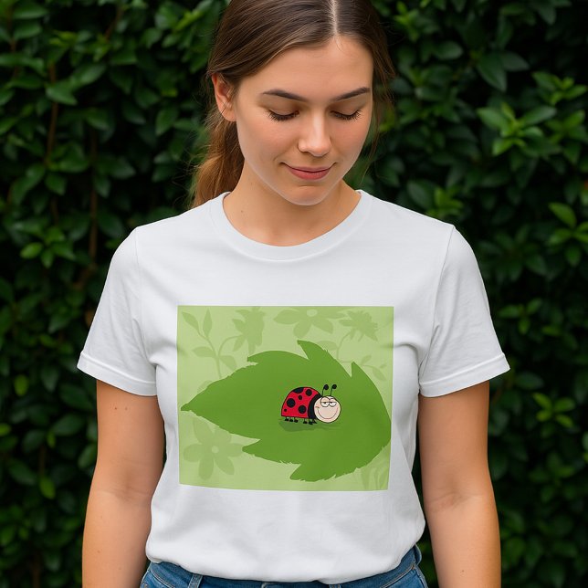 Ladybug On A Leaf Womens T-Shirt (Creator Uploaded)