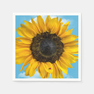 Ladybug On A Sunflower Napkins