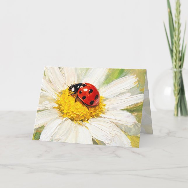 "Ladybug on Daisy" Greeting Card (Front)