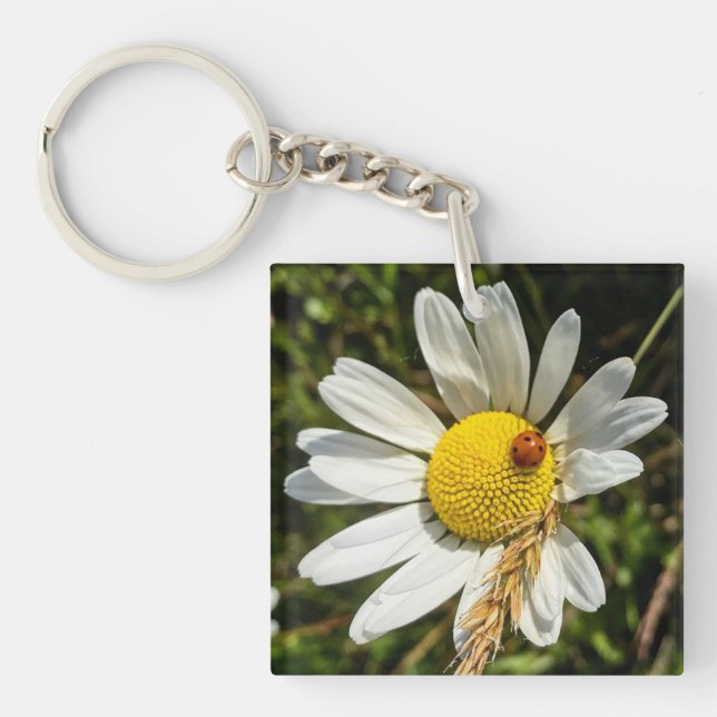 Ladybug on Daisy Keychain (Front)