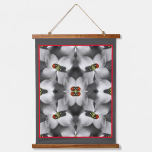 Ladybug On Dogwood Flower Abstract Nature Hanging Tapestry