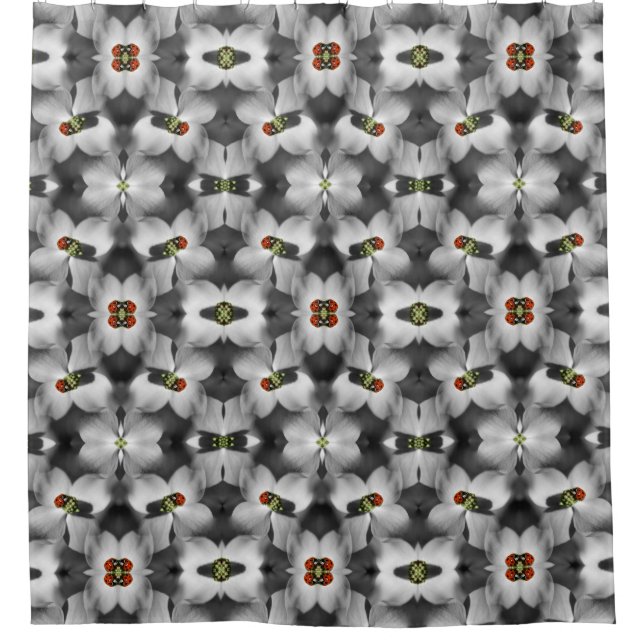 Ladybug On Dogwood Flower Nature Art   Shower Curtain (Front)