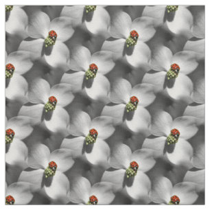 Ladybug On Dogwood Flower Nature Pattern Fabric