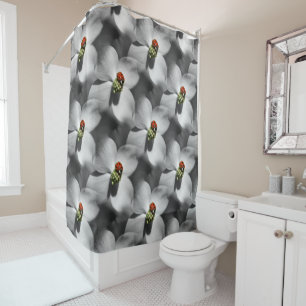 Ladybug On Dogwood Flower Nature Pattern Shower Curtain