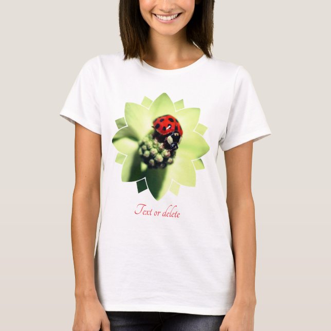 Ladybug On Dogwood Flower Nature Personalized T-Shirt (Front)