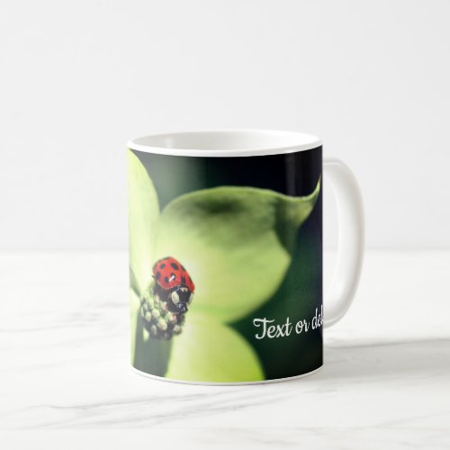 Ladybug On Dogwood Flower Personalized Coffee Mug