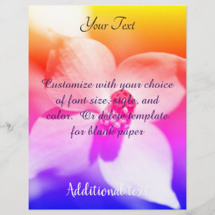 Ladybug On Dogwood Flower Rainbow Colors       Letterhead