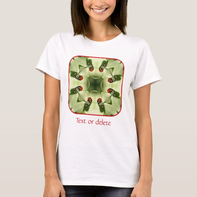 Ladybug On Dogwood Nature Art Personalized T-Shirt (Front)