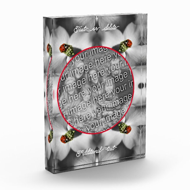 Ladybug On Dogwood Personalized Add Your  Photo Block (Left)