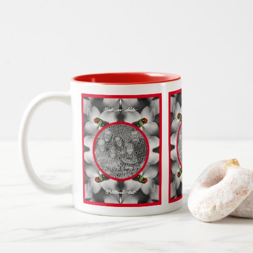 Ladybug On Dogwood Personalized Add Your Photo Two_Tone Coffee Mug