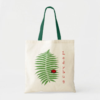 Ladybug on Fern tote bag