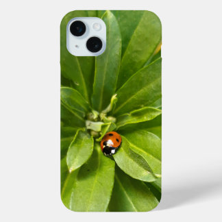 Ladybug on Flowers iPhone 15 Plus Case