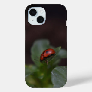 Ladybug on Flowers iPhone 15 Case