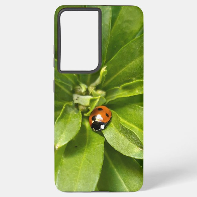 Ladybug on Flowers Samsung Galaxy Case (Back)