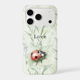 Ladybug on Leaf Love iPhone 17 Pro Case