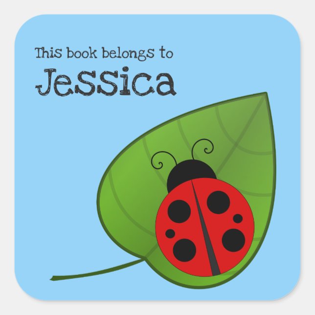 Ladybug on Leaf This Book Belongs to Bookplate (Front)