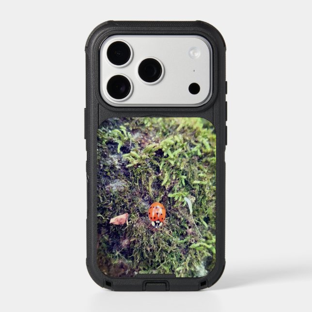 Ladybug on moss photography otterbox iPhone case (Back)