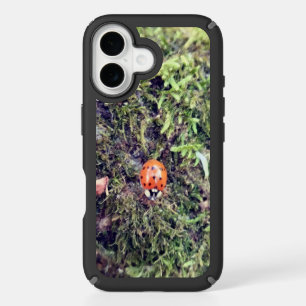 Ladybug on moss photography iPhone 16 case