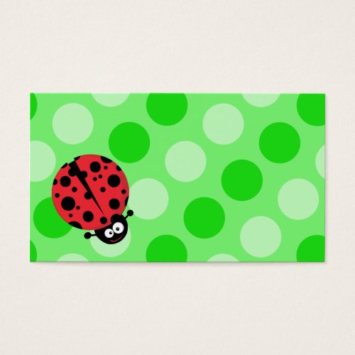 Ladybug on Polka Dots Business Card Templates