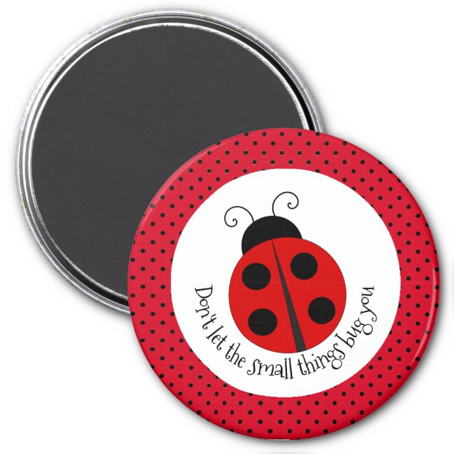 Ladybug on Polka Dots Design Magnet