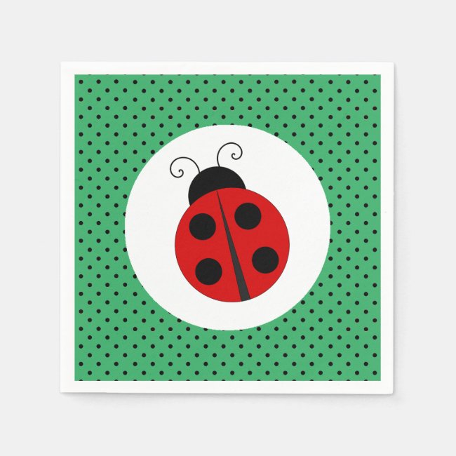 Ladybug on Polka Dots Design Paper