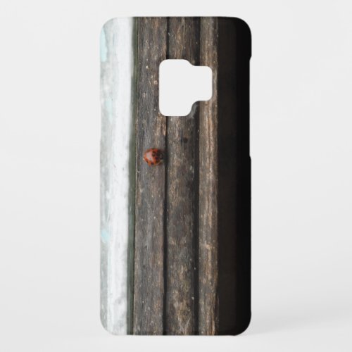 Ladybug on Rustic wood window Case_Mate Samsung Galaxy S9 Case