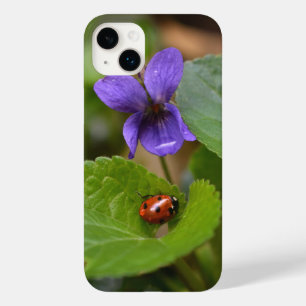 Ladybug on Sweet Violet Flowers Case-Mate iPhone 14 Plus Case