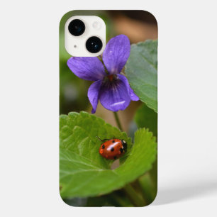 Ladybug on Sweet Violet Flowers Case-Mate iPhone 14 Case