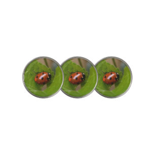 Ladybug on Sweet Violet Flowers Golf Ball Marker
