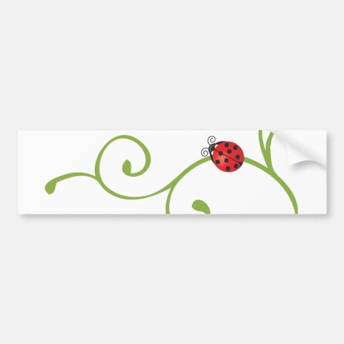 Ladybug on Vine Bumper Sticker