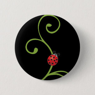 Ladybug on Vine Button