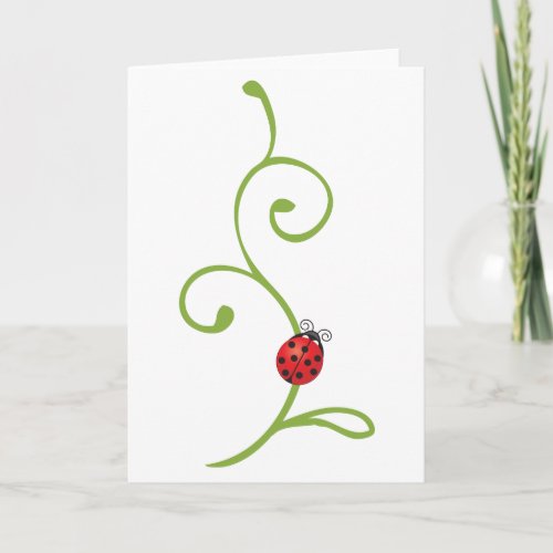 Ladybug on Vine Card