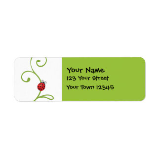 Ladybug on Vine Label