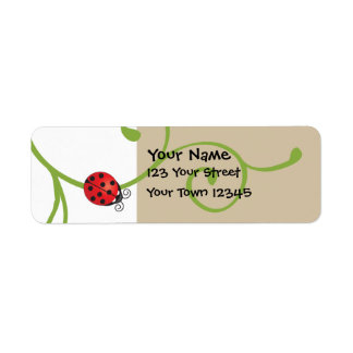 Ladybug on Vine Label