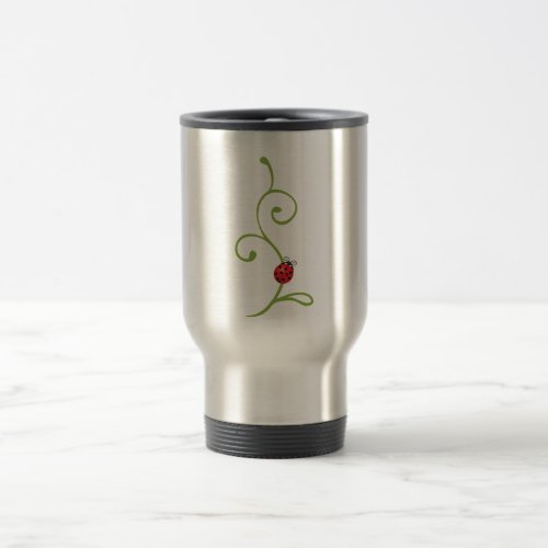 Ladybug on Vine Travel Mug