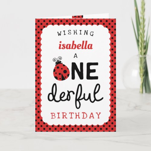 Ladybug Onewonderful Birthday Card