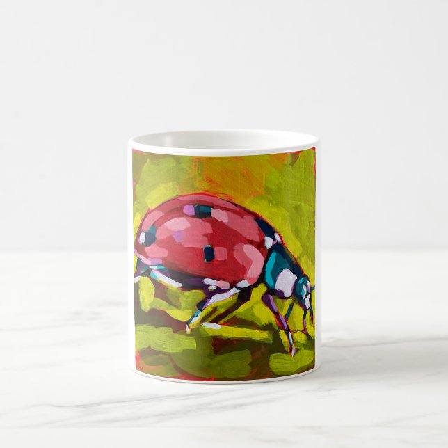 Ladybug Painting - Gift for Insect Lovers Coffee Mug (Center)