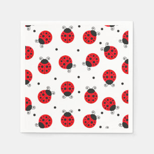 Ladybug Paper Napkins, Garden Bug Party Supplies Napkins