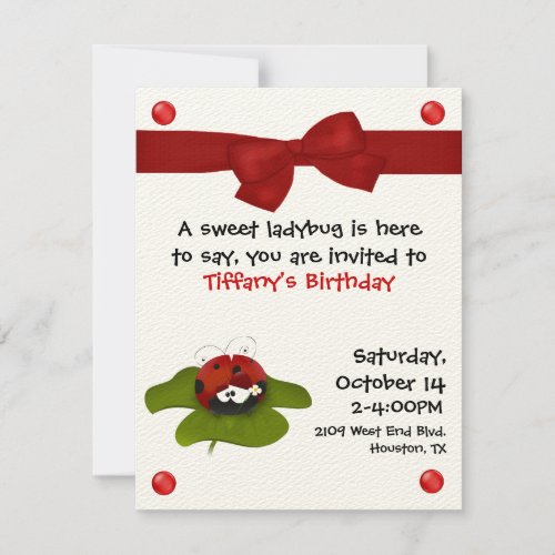 Ladybug Party Invitation