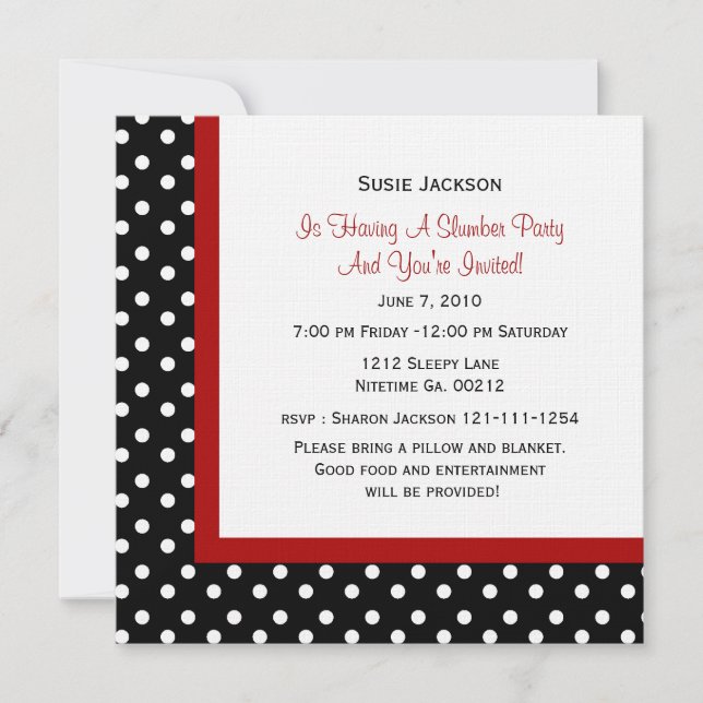 Ladybug Party Invitations (Front)