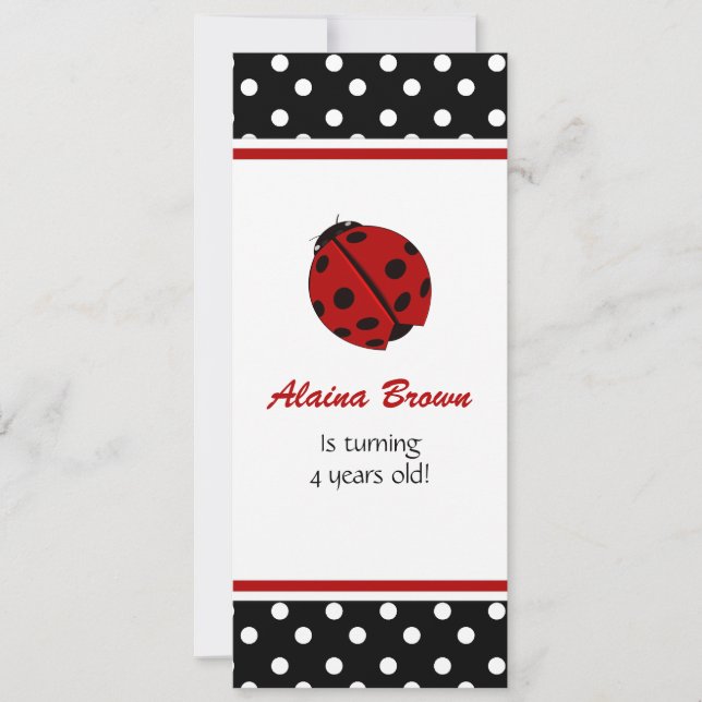 Ladybug Party Invitations (Front)