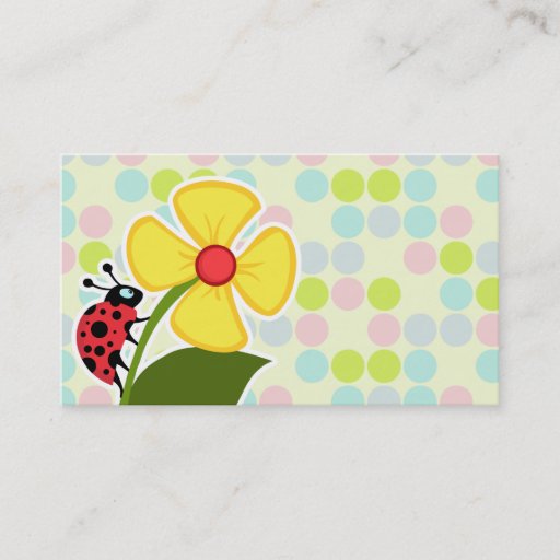 Customizable Ladybug Pastel Colors, Polka Dot Business Card