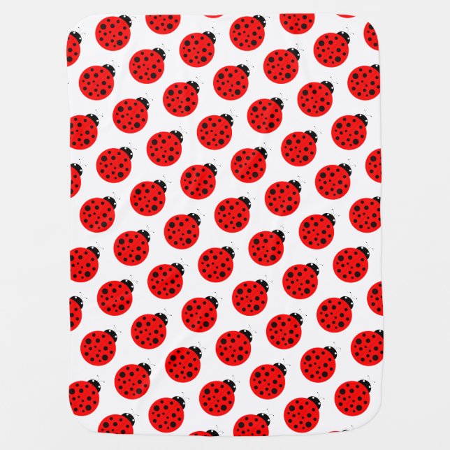 Ladybug Pattern Baby Blanket (Front)