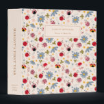 Ladybug Pattern Baby Photo Album 3 Ring Binder<br><div class="desc">Cute binder featuring illustration of pink and red ladybugs with wildflowers.</div>
