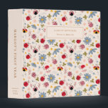 Ladybug Pattern Baby Photo Album 3 Ring Binder<br><div class="desc">Cute binder featuring illustration of pink and red ladybugs with wildflowers.</div>